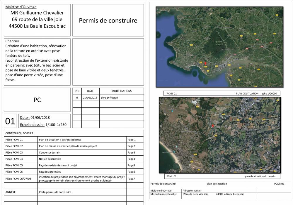 Plan de situation permis de construire la Baule