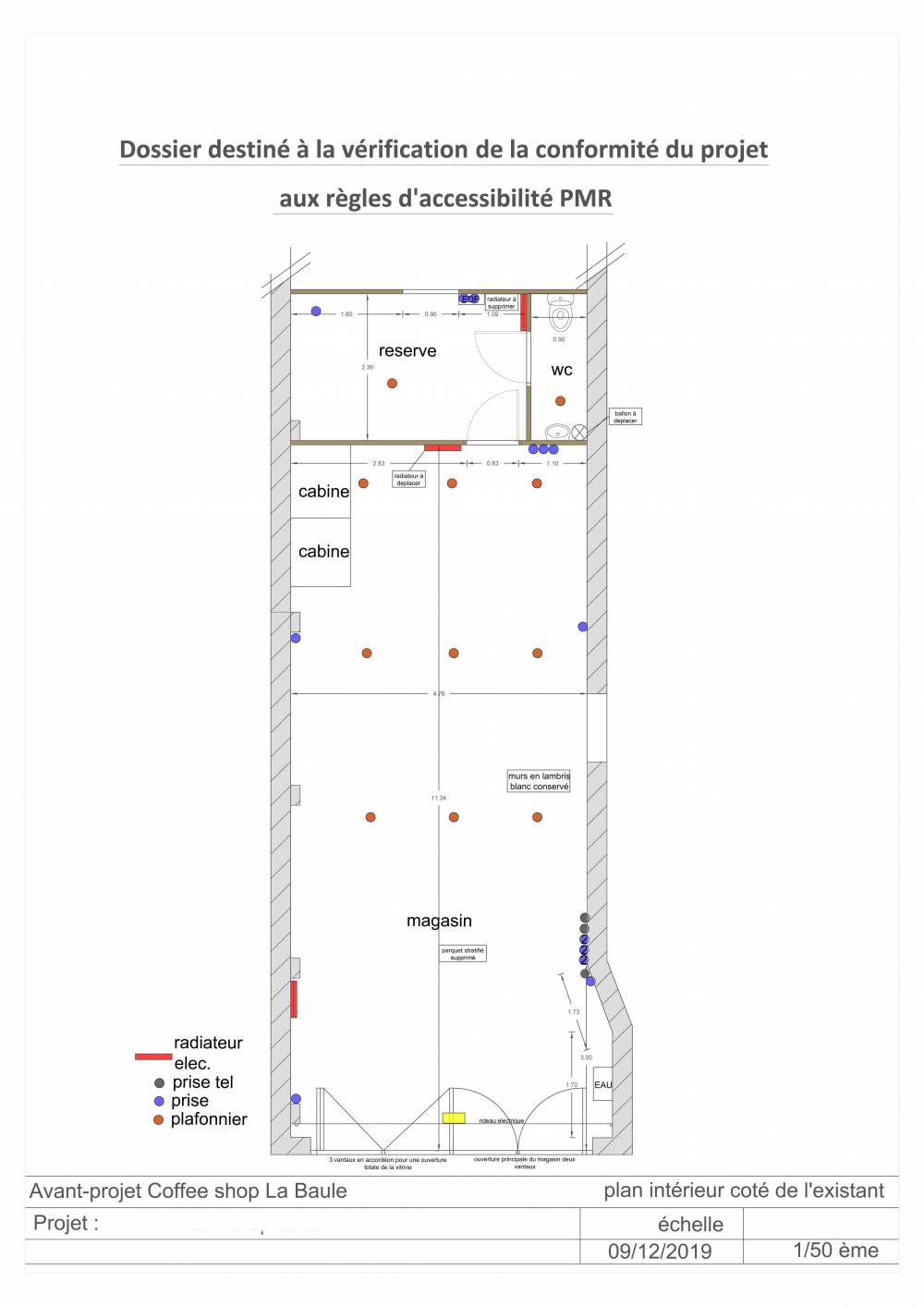 plan interieur de l'existant