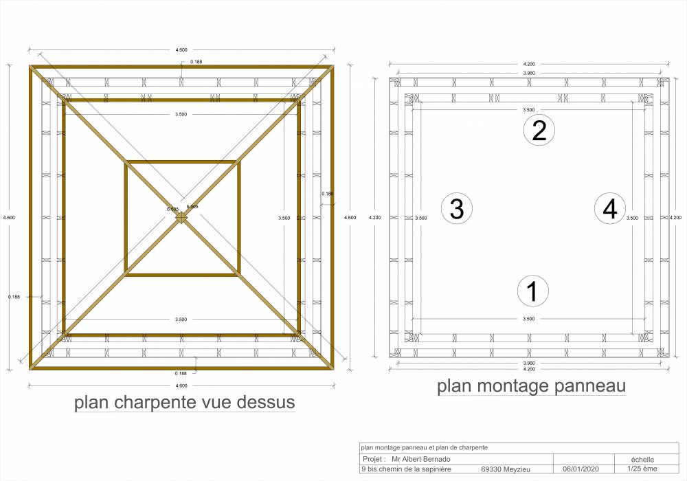 plan conception cabanon de jardin trapèze