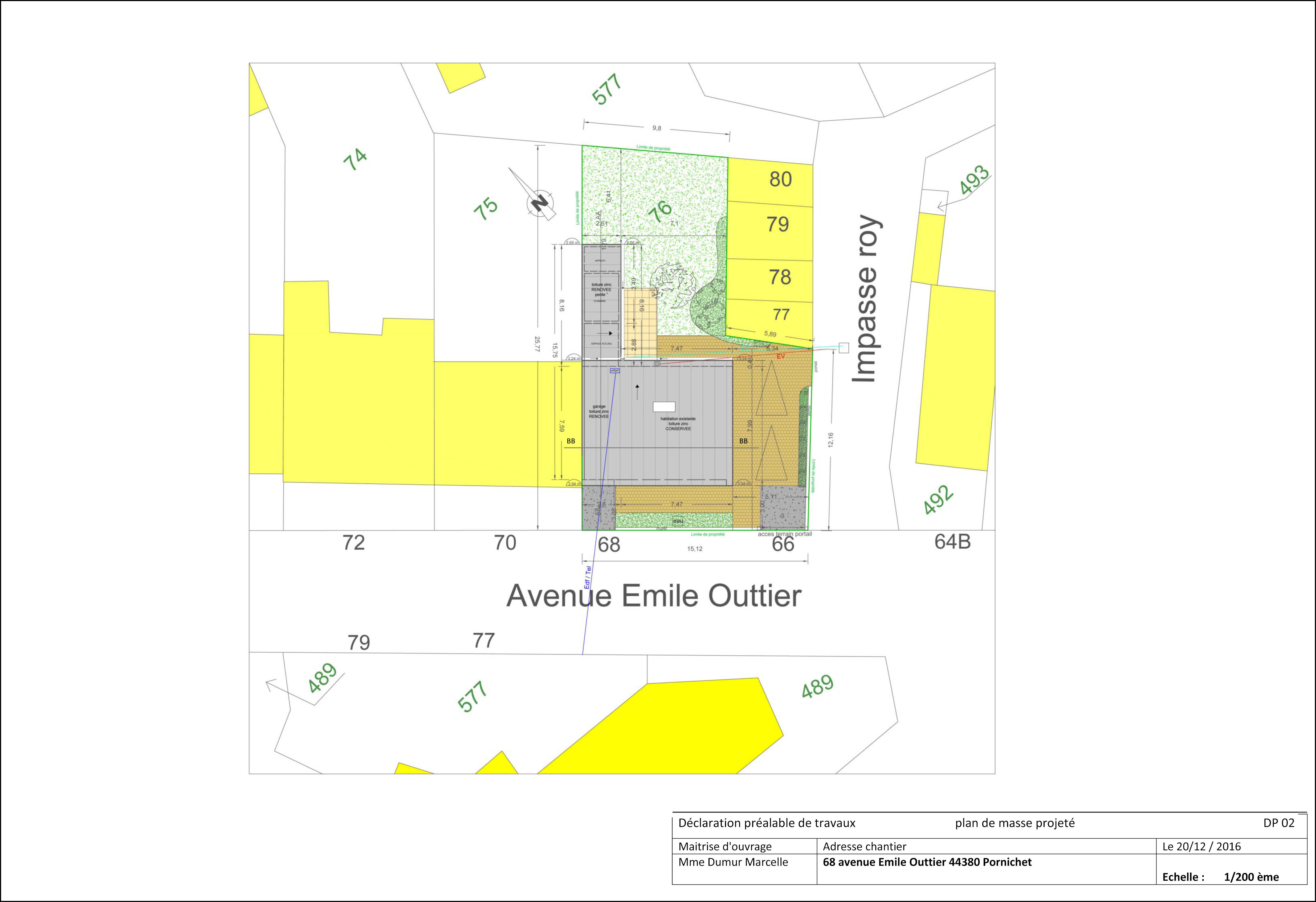 plan de masse permis de construire Pornichet