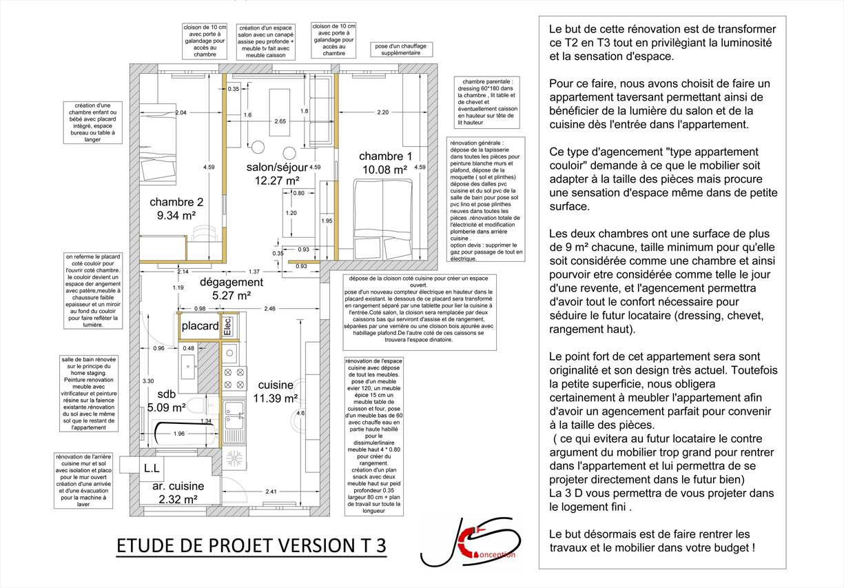 plan intérieur projet rénovation la baule